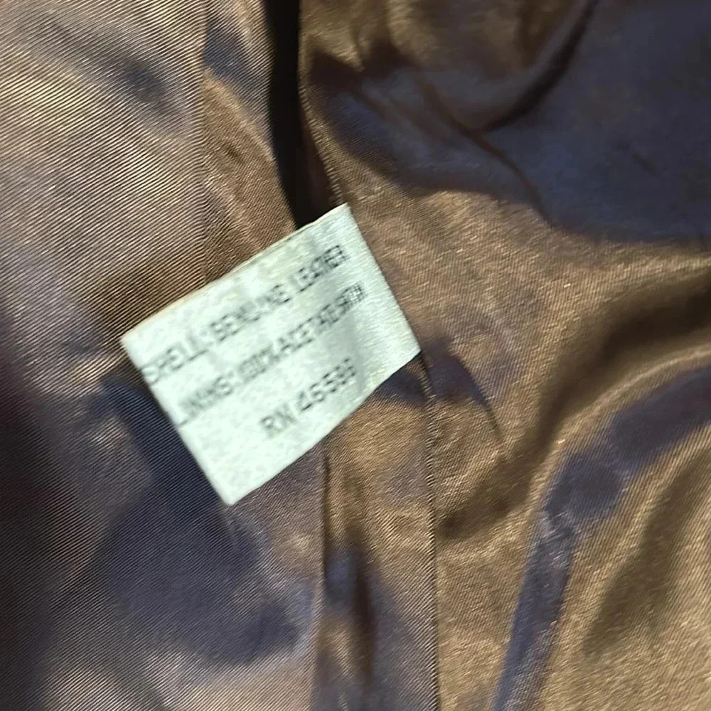 Bertini 100% Brown Leather 2 Button Jacket - Picture 5 of 7